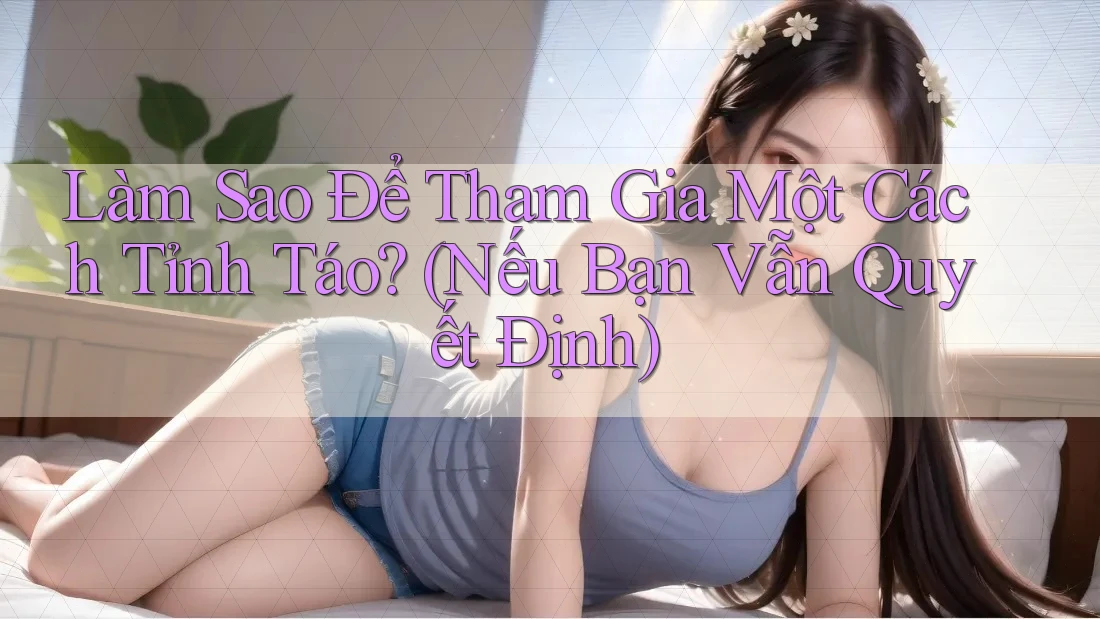 Làm Sao Để Tham Gia Một Cách Tỉnh Táo? (Nếu Bạn Vẫn Quyết Định) Làm Sao Để Tham Gia Một Cách Tỉnh Táo? (Nếu Bạn Vẫn Quyết Định)